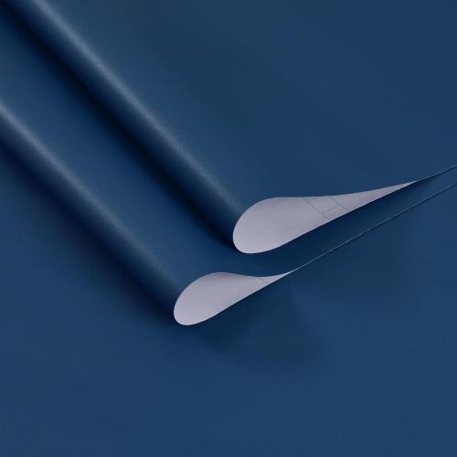 Navy Blue Peel and Stick Removable Wallpaper Thicken Vinyl Modern Matte Textured Solid Color Self-Adhesive Room Wallpaper Countertop Contact Paper for Kitchen Cabinet (24x393 Dark Blue)