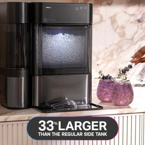 Profile GE Profile Opal 2.0 XL with 1 Gallon Tank, Chewable Crunchable Countertop Nugget Ice Maker, Scoop Included, 38 lbs in 24 Hours, Pellet Ice Machine with WiFi & Smart Connected, Black Stainless