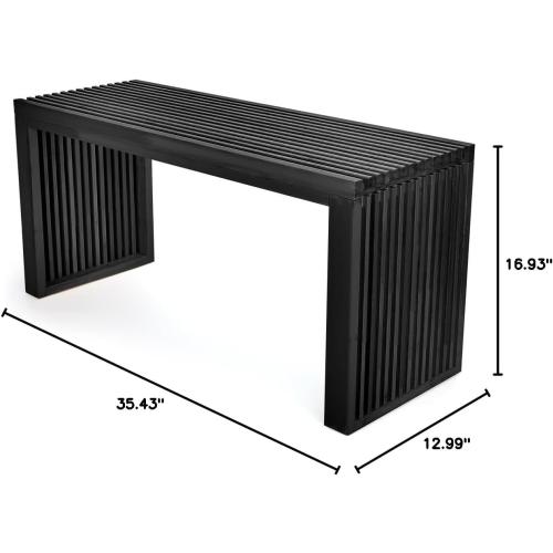 Bamboo Dining Bench, 35 inch Farmhouse Decor Indoor Kitchen Table Bench, Entryway Shoe Rack Bench, Outdoor Bench, Solid Bamboo Benches for Living Room, Hallway, Bedroom, Bathroom