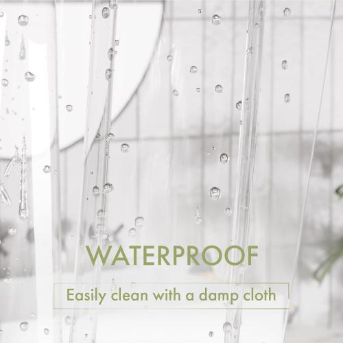 Clear AmazerBath Extra Long Shower Curtain Liner, Clear Shower Curtain Liners 96 Length, 72x96 Plastic Shower Curtain Liner, Cute PEVA Tall Shower Liner, Bathroom Shower Curtain Liners with 3 Magnets