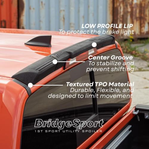 BridgeSport Wingman Utility Spoiler for Trucks - Compatible with Nissan Frontier 2005-2025 – Headache & Ladder Rack, Cab Protection and Large Cargo Management – W004