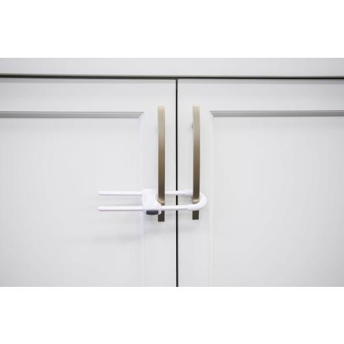 Regalo Home Safety Sliding Locks, Award Winning Brand, Cabinet Handle Lock, Baby Proofing Lock, Child Safety Cabinet Latch, White