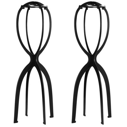 Dreamlover Tall Wig Stand for Long Wigs, Wig Drying Stand, Black, 2 Packs | Tall Height Design, Fast Air Drying, Easy Assembly, Portable Design, Protect Wig, Hats Shape