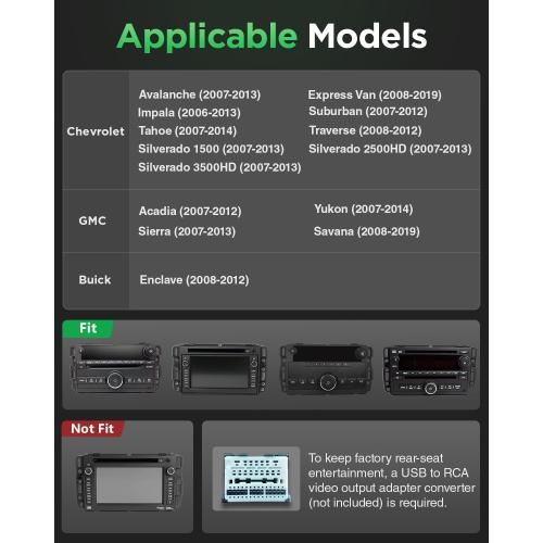 Eonon Android 13 Car Stereo Compatible with GMC/Chevy/Buick, Wireless CarPlay & Android Auto, 8 Inch Touchscreen Car Radio, SWC, Bluetooth 5.4, Navigation, Rear Camera, 2G 32G-GMA13