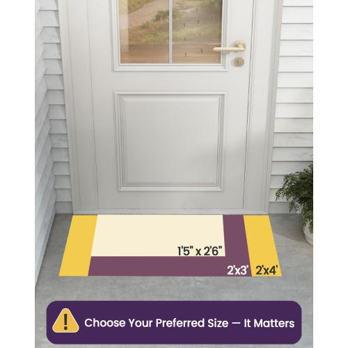 DEXI Front Door Mat Outside Entrance, 2x4 ft Rubber Entry Doormat Heavy Duty, Welcome Mats Non Slip for Inside House Floor Entryway Double Doors Exterior Patio, Chevron Dark Grey