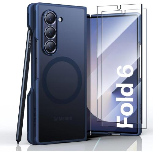 TORRAS Black for Samsung Galaxy Z Fold 6 Case(ONLY), [Compatible with MagSafe] [Only Daily Protection] Shockproof Translucent Hard Back Slim Phone Case ONLY for Z Fold 6