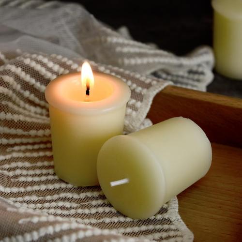 DEYBBY White Beeswax Votive Candles 12-Hour Burn Unscented Candles 6 Pack