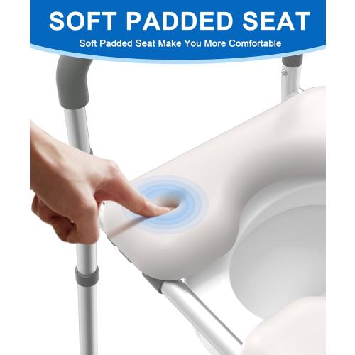 Raised Toilet Seat with Handles, Toilet Seat Riser for Seniors with Adjustable Height & Width, FSA HSA Eligible 400lb Handicap Elevated Toilet Seat for Elderly, Pregnant, Fit Any Toilet