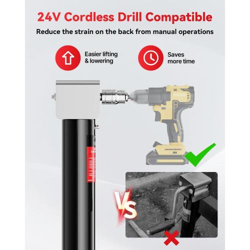 5500-7500lbs Electric A-Frame Trailer Jack, 23.2 Vertical Travel, 12V DC,for RV Trailer, Camper，Silver (5000-M)
