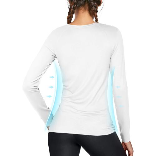 Size L ...isnowood Women's Sun Protection Long Sleeve Shirts, UPF 50  UV Rash Guard Swim Shirt, Workout Hiking Running Athletic Tops