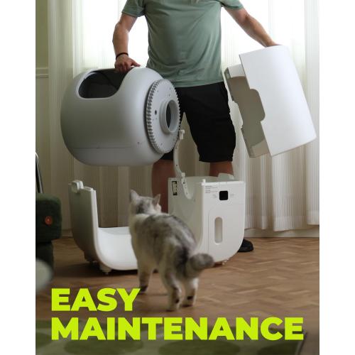 Furbulous True Odor-Free Automatic Self-Cleaning Cat Litter Box, Extra Large for 3–22 lbs Cats, Smart APP Control, Self-Pack & Refill System, 3 Waste Bags Included, Upgraded Model - White