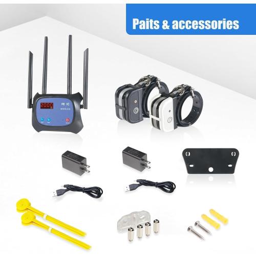 Plkm Dog Wireless Fence Pet Boundary Container 2026 Upgraded System, Adjustable Control Range, Safe Harmless Electric Wireless Dog Fence, Waterproof Rechargeable Collar Receiver