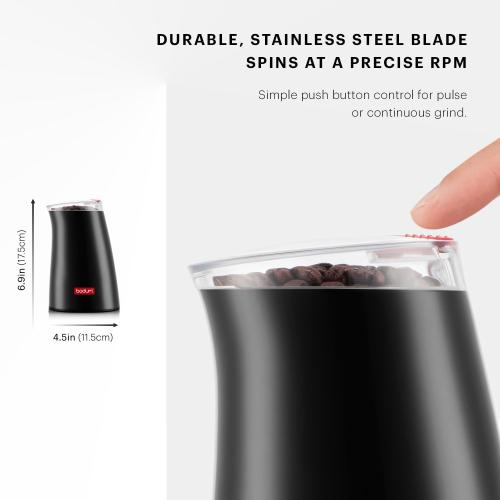 Bodum C-Mill Electric Blade Coffee and Spice Grinder, Stainless Steel Blade, Black‼️light dirt‼️