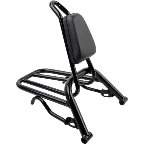Minho Motorcycle Rear Luggage Rack in Heavy Iron Material Come with High Rebound Sponge Backrest Compatible with Yamaha Zuma 125cc Scooter 2010-2013 3TH-4TH Generation, Black Color