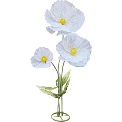 3Pcs Artificial Flowers for Outside, Large Flower Decorations for Birthday Party, Fake Flowers for Garden l Hotel l Office l Home Farmhouse Decor l Wedding l Art Gallery l Graduation l Store