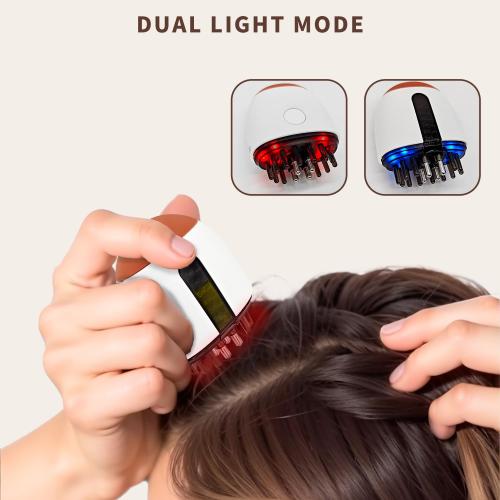 Minoxidil Applicator 2025, Electric Scalp Oil Applicator with High Vibration, Quick Efficient Apply No Messy Scalp Massager Hair Growth, Use for Home & Travel Red/blue