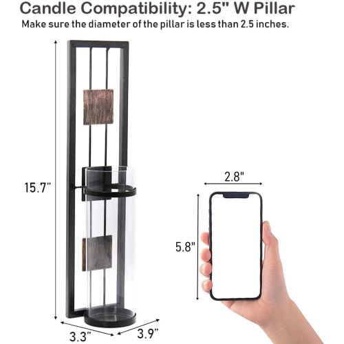Wall Sconce Candle Holder Metal Wall Decorations for Living Room, Bathroom, Dining Room, Set of 2