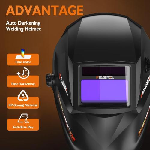 FEMEROL 140A 3 in 1 MIG Welder,Flux Core, MIG/Lift TIG/Stick Welding Machine 110V Portable IGBT Inverter Synergic Control, LED Display with Welding Helmets