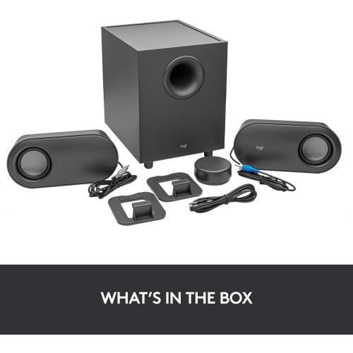 Logitech Z407 Bluetooth Computer Speakers with Subwoofer and Wireless Control, Immersive Sound, Premium Audio with Multiple Inputs, USB Speakers