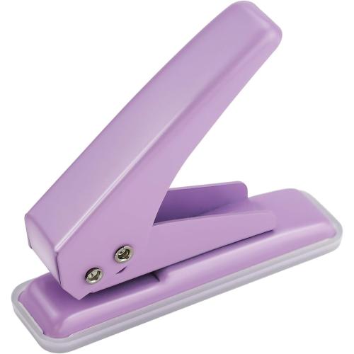 Single Hole Puncher, 1/4 Hole, 20 Sheet Capacity, Purple, 1 Pack | Metal Paper Punch with Skid-Resistant Base, for Paper, Chipboard, Art Project