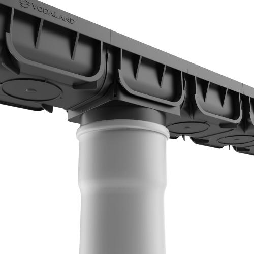 Vodaland - 4 Inch Trench Drain System with Grate - Black - Easy 2 (5 Pack)