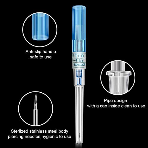 combofix Catheter Piercing Needles 6pcs 22G Gauge Catheter Piercing Needles IV Catheter Needles for Ear Nose Belly Piercing Disposable Piercing Needles…