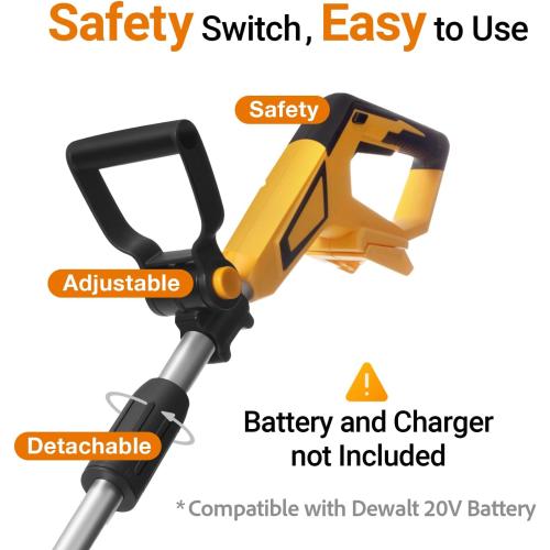 Brushless Tiller Cultivator Compatible with Dewalt 20V Battery(Tool Only), 8.9In Tilling Width and 7.1In Depth Cordless Electric Garden Tiller, Battery Powered Rototiller for Lawn/Gardening
