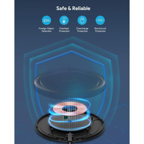 Wireless Charger, 15W Max Fast Wireless Charging Pad 2-Pack Compatible with iPhone 17/17 Air/17 Pro/17 Pro Max/16/15/14/13/12/Samsung S24/S24Ultra/S23Ultra/S22/S21,AirPods Pro2