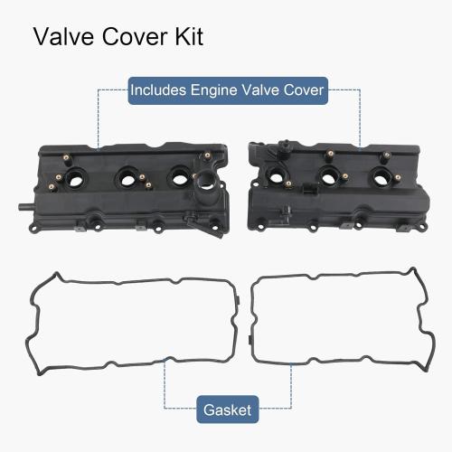 JDMSPEED New Left & Right Engine Valve Covers Replacement For 350Z 2003-2006 G35 V6 3.5L VQ35DE Replaces 13264-AM610, 13264-AM600, 13270-8J112, 13270-8J102, 264-984, 264-985 (Set of 2)