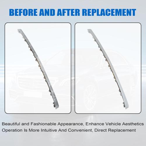 NLQR Front Mid Bumper Trim Lip Bezel Compatible with Mercedes-Benz S450 S560 S560e 2018-2020 Replace 222-885-76-00 2228857600 A2228857600 Front Lower Bumper Chrome Molding Trim