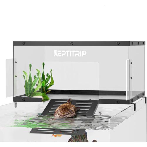 Turtle Basking Platform & Dock - Stainless Steel Turtle Ramp, Non-Slip Surface - Fits  Aquariums