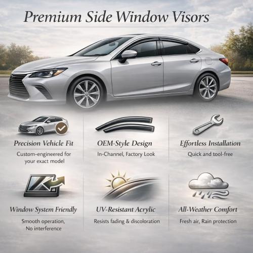 2026 2027 in-Channel Rain Guards Side Window Visor Deflectors for Toyota RAV4 LE XLE Premium SE XSE Limited Woodland, Dependable RAV 4 Vent Shade