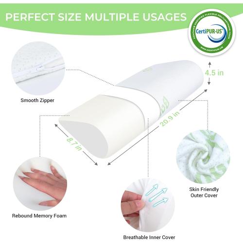 COOLBEBE Cervical Neck Pillows for Pain Relief, 2PCS Foam Neck Support Pillows for Bolster, Neck Roll Pillow for Sleeping and Spine Protecting (2pack)