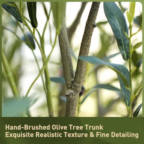 Olive Tree Artificial Indoor 6ft - UV Resistant Large Fake Plants - Realistic Faux Olive Tree in Pot - Tall Artificial Plants Outdoor for Home, Patio, Living Room, Office Decor,VN138