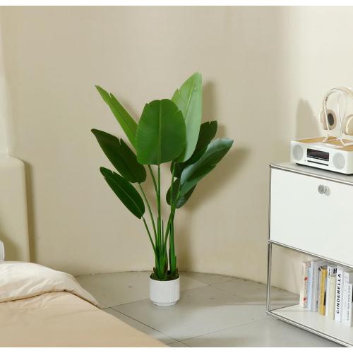 Bird of Paradise Plant Artificial 4ft,Faux Plants Indoor Tall with 8 Trunks - The Perfect Indoor Silk Floor Plant for Home Decor in Living Room, Office, and Bedroom (4FT Bird of Paradise)