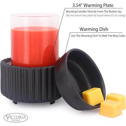 Ceramic Wax Melt Warmer 3-in-1 Candle Wax Warmer for Scented Wax Melter Electric Fragrance Wax Burner for Home Office Bedroom Gift & Decor…