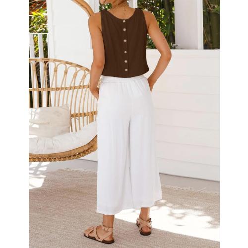 Khaki KidsTank Tops 2026 Spring Summer Beach Sleeveless Tops size 8