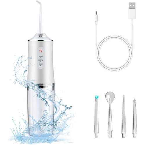 Electric Water Flosser Cordless for Teeth 3 Modes 4 Jet Tips Cleaning and Flossing Water Dental Portable Floss Irrigator Oral Water Flossed Rechargeable Tonsil Stone Travel Adults