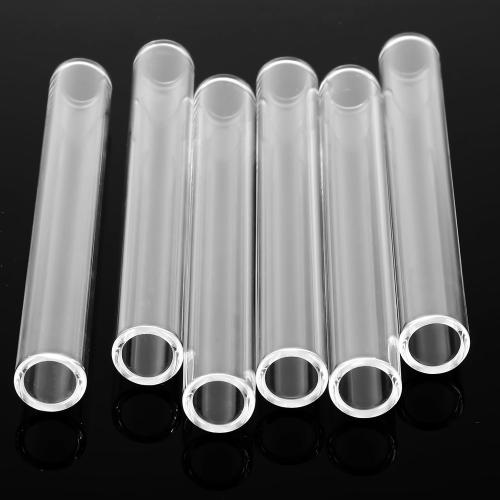 6 Pcs Borosilicate Glass Tube 12mm OD 2mm Thick Glass Blowing Tubes with Cleaning Brush (Clear,4 Inch)
