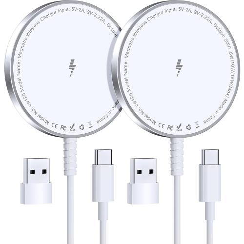 for MagSafe Charger: Magnetic Wireless Charging Pad for iPhone 17 16 15 14 13 12 Series & AirPods 4-2 Pro, Strong Magnet, Aluminum Alloy, USB-C/A Ports, Ultra-Thin & Portable, Ideal for Desk & Bedside