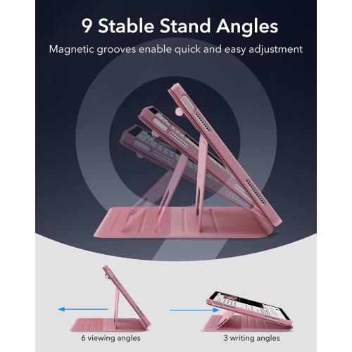 ESR for iPad A16 Case, iPad 11th/10th Generation Case (2025/2022), Pink | Removable Magnetic Cover with Pencil Charging & Storage, Adjustable Portrait/Landscape Stand, 9 Standing Angles, Shift Series