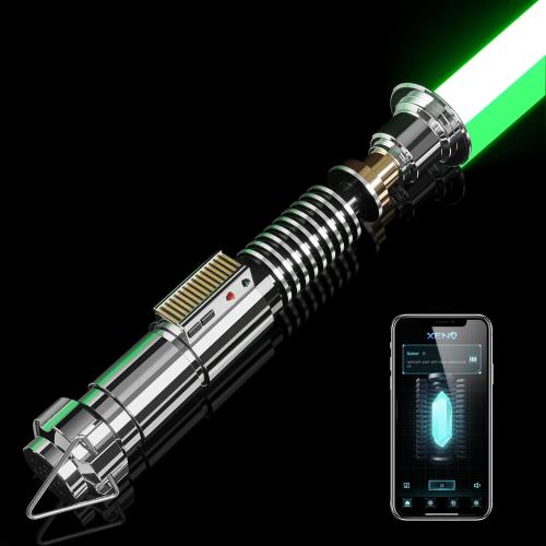 CUSTOM SABER RGBX Smooth Swing, 16 Sound Fonts, Motion Control Color Changing Light Saber by Aluminium Alloy Hilt, Support Real Heavy Dueling Luke V2 Saber