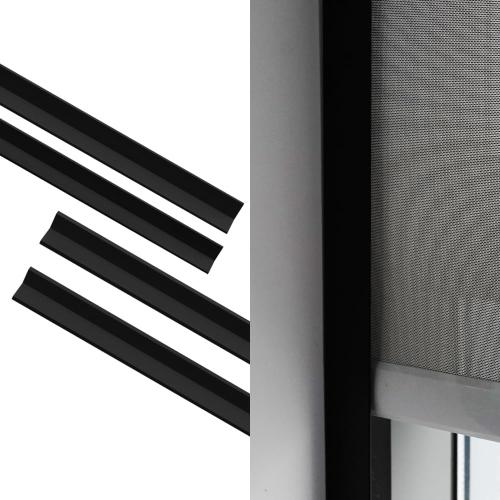 Light Blockers Blackout Side Tracks, PVC Blackout Side Strips for Window Shades and Blinds, Light Blocking Strips for Bedroom 4 Pcs(Black, 58)