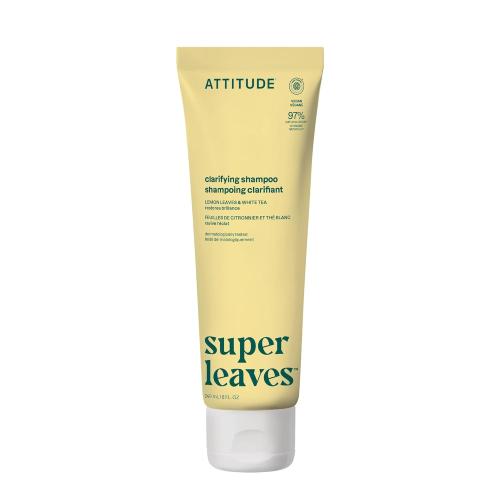 ATTITUDE Clarifying Hair Shampoo, EWG Verified, Restores Shine, Naturally Derived Ingredients, Vegan, Plant Based, Lemon Leaves and White Tea, 8 Fl Oz