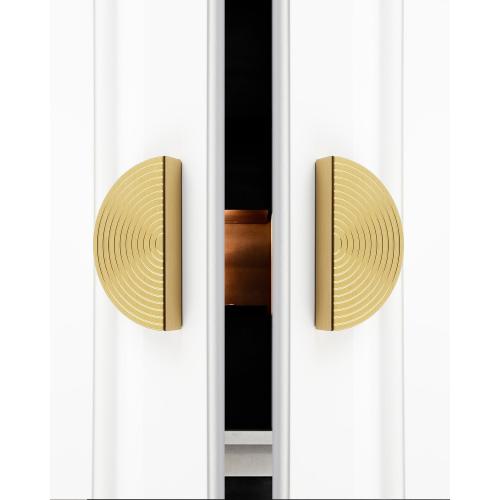 Gold Drawer pulls Brushed Brass Cabinet pulls Modern Gold Cabinet Handles Drawer Handles for Dresser Bathroom (4Pack-Lengths:4inch Semicircle)