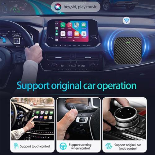 Wireless CarPlay Adapter for iPhone iOS10  / Android11 , 2-in-1 Apple Carplay & Android Auto Adapter with Extension Cable USB-A & USB-C, Stable Control No Delay Compatible 1000  Car Models (2016 )