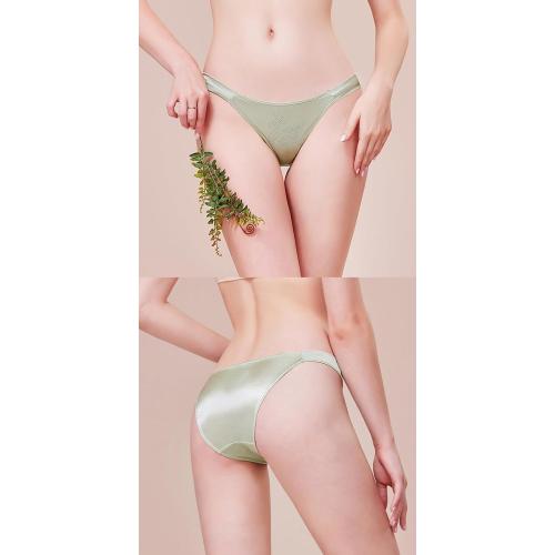 Womens XS 3pk Silk String Bikini Satin Panties Soft Smooth Briefs Frill Trim Ruched Cheeky Underwear