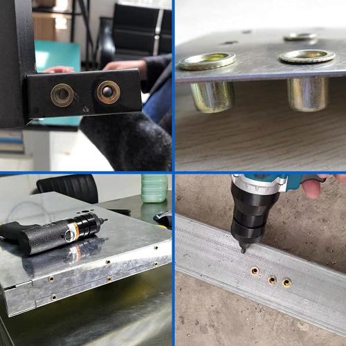 1/4-20 Rivet Nuts, Carbon Steel UNC Rivet Nut Set, Flat Head Threaded Rivets Nut Inserts for Metal(1/4-20)