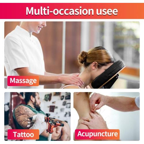 Portable Massage Chair for Tattoo and Spa Foldable Massage Therapy Chair with Adjustable Face Cradle High-Density Cushion Lightweight Design with Carrying Bag Ideal for Salon Use (Black)