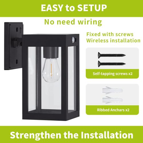 2 Pack Solar Porch Lights Outdoor,Solar Wall Lights with 3 Lighting Modes&Motion Sensor, Dusk to Dawn Sconce Lights Wall Mount,Exterior Wall Lantern Light Fixture for House, Garage,Patio,Shed